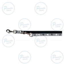 Повідець-перестібка Trixie Silver Reflect для собак, нейлон, світловідбиваючий, L-XL: 2 м/25 мм, сірий