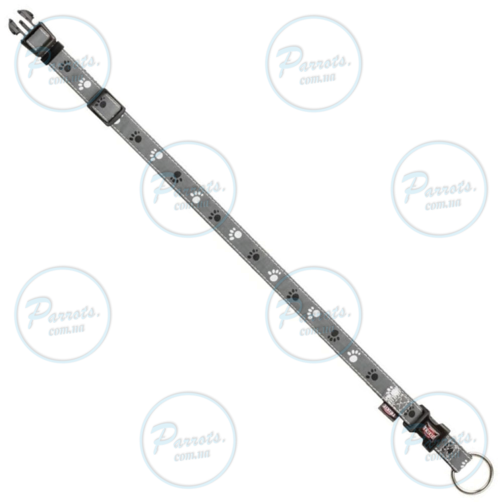 Нашийник Trixie Silver Reflect для собак, світловідбиваючий, S-M: 30-45 см/15 мм, сірий