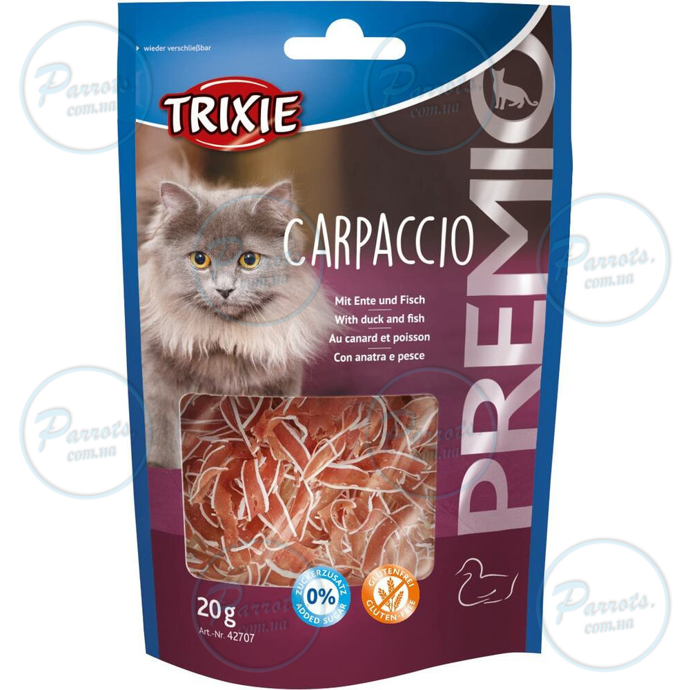 Ласощі Trixie Premio Carpaccio для котів з качкою та рибою 20 г