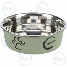 Миска Trixie для собак, из нержавеющей стали и пластика 1,4л/21см