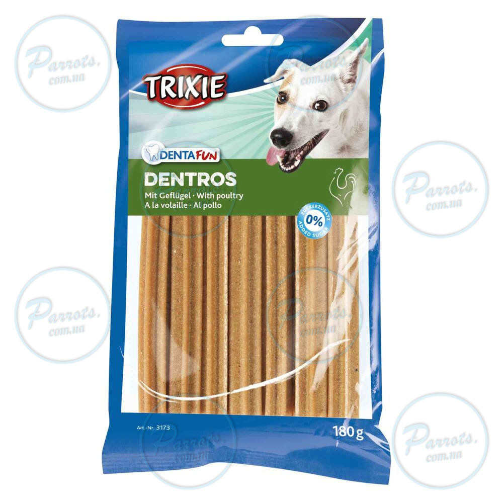 Лакомство Trixie Denta Fun Dentros для собак жевательные палочки с мясом птиц 180 г 7 шт