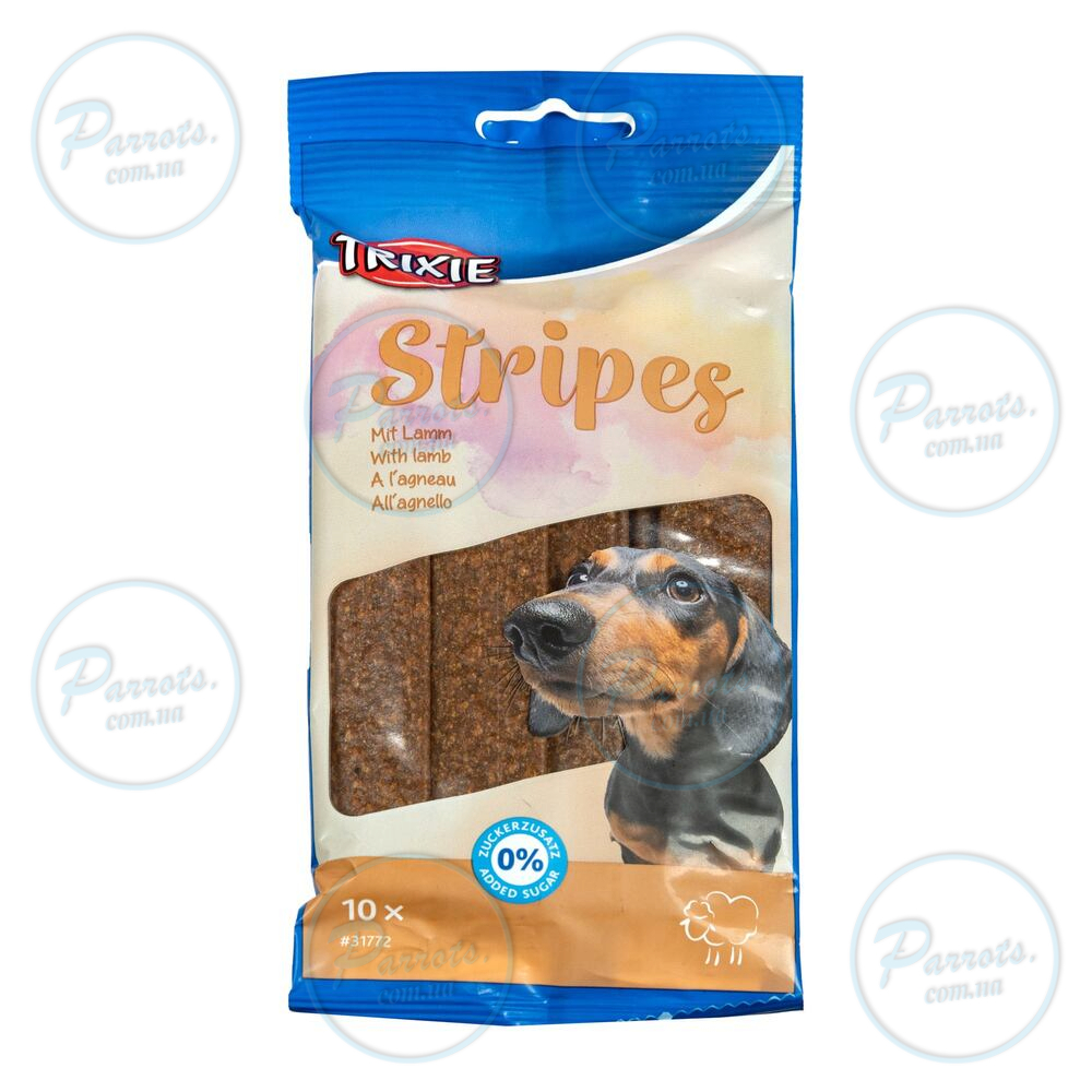 Ласощі Trixie Stripes для собак полоски з ягням 100 г