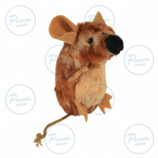 Игрушка Trixie Мышка с пищалкой для кошек, 8 см (плюш)