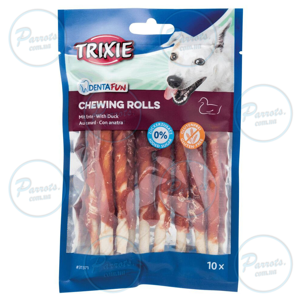 Ласощі Trixie Denta Fun Chewing Rolls для собак Паличка для чищення зубів з качкою 12 см 80 г 10 шт
