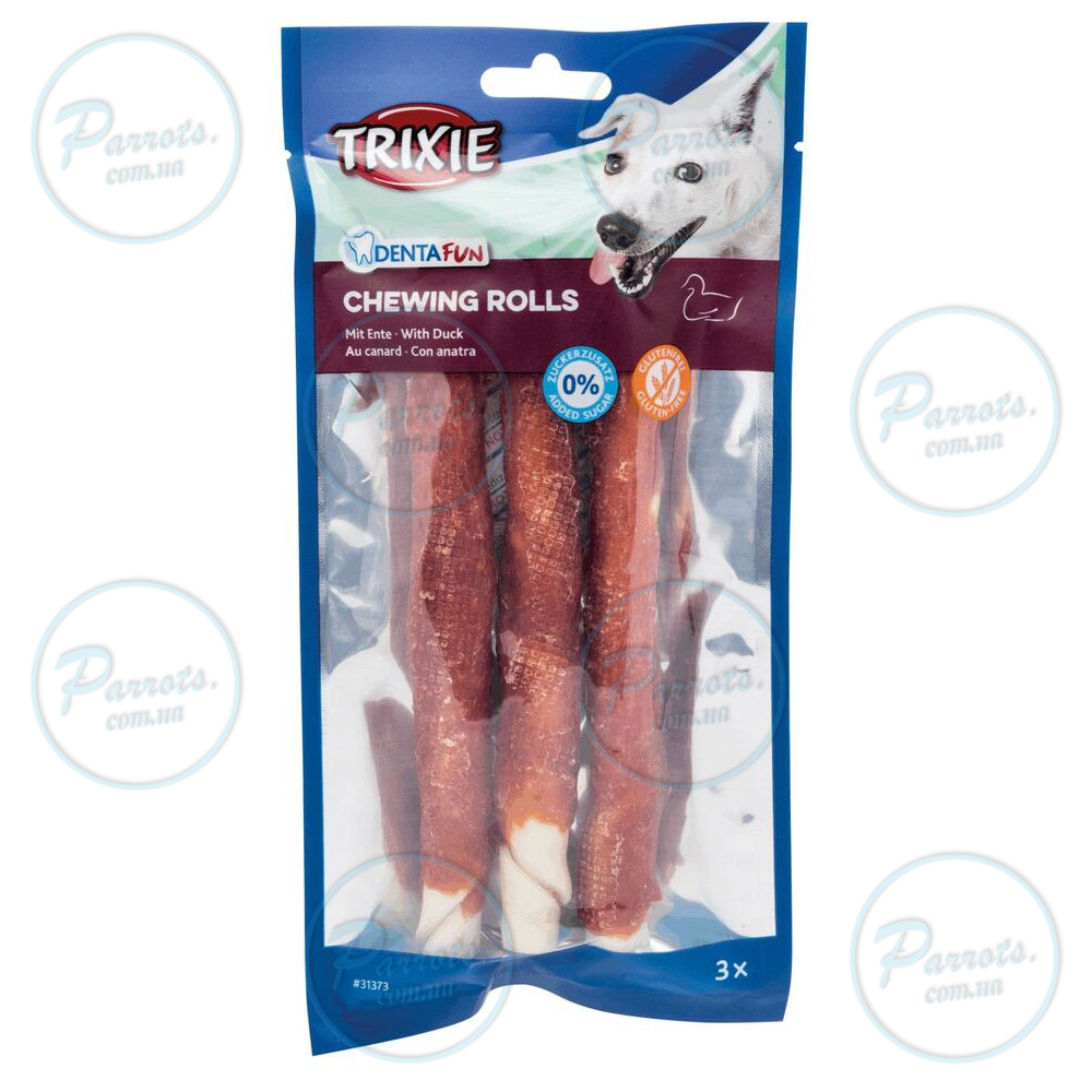 Ласощі Trixie Denta Fun Chewing Rolls для собак Паличка для чищення зубів з качкою 17 см 140 г 3 шт