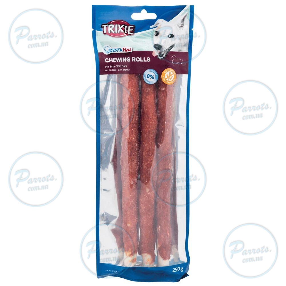 Ласощі Trixie Denta Fun Chewing Rolls для собак Паличка для чищення зубів з качкою 28 см 250 г 3 шт