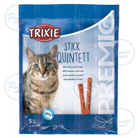 Ласощі Trixie Premio Stick Quintett для котів палички з лососем та фореллю 5 г 5 шт