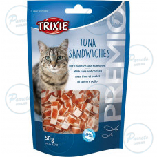 Лакомство Trixie Premio Tuna Sandwiches для кошек, тунец с курицей, 50 г