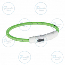 Нашийник Trixie Flash для собак, з підсвічуванням та USB, XS-S: 35 cм/7 мм, зелений