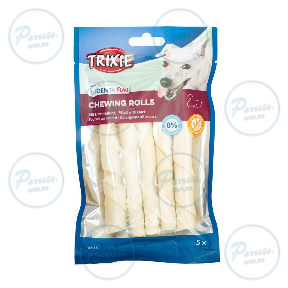 Ласощі Trixie Denta Fun Chewing Rolls для собак Паличка для чищення зубів з качкою 12 см 90 г 5 шт