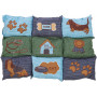 Матрац Trixie Patchwork для собак, з мікрофібри/поліестеру, з собачками, 80х55 см (блакитний/зелений)
