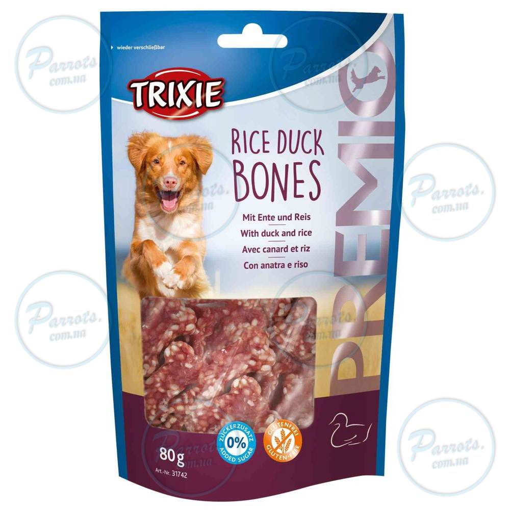 Ласощі Trixie Premio Rice Duck Bones для собак кісточки з качкою і рисом 80 г