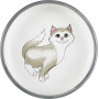 Миска Trixie для котів коротконосих порід, керамічна, 15 см, 300 мл (сіра/біла)