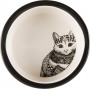 Миска Trixie Zentangle для котів, керамічна, 12 см, 300 мл (чорна/біла)