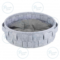 Лежак Trixie Lennie для собак плетеный, фетровый/плюшевый, 45 см (серый)