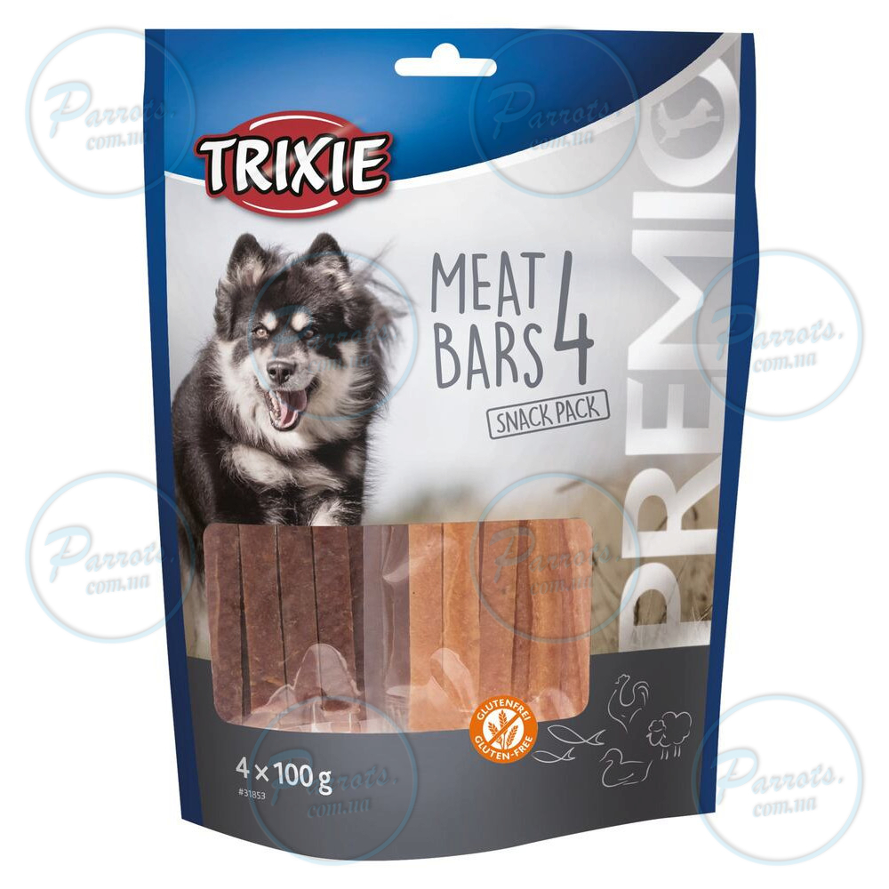 Ласощі Trixie Premio 4 Meat Bars для собак з куркою качкою бараниною та лососем 4х100 г