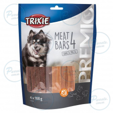 Лакомство Trixie Premio 4 Meat Bars для собак, с курицей, уткой, бараниной и лососем, 4 x 100 г