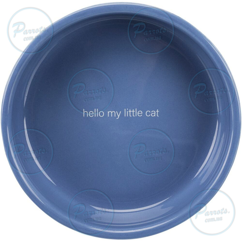 Миска Trixie для кошек коротконосых пород, керамическая, 15 см, 300 мл (светло-синяя/белая)