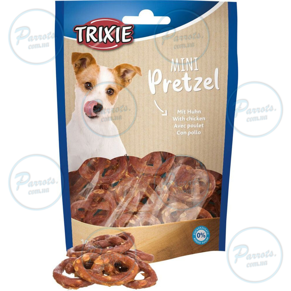 Ласощі Trixie Mini Pretzels для собак крендель з куркою 100 г