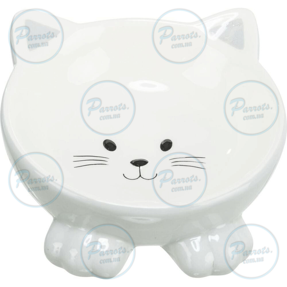 Миска Trixie Котик для котів, ергономічна, керамічна, 14 см, 150 мл