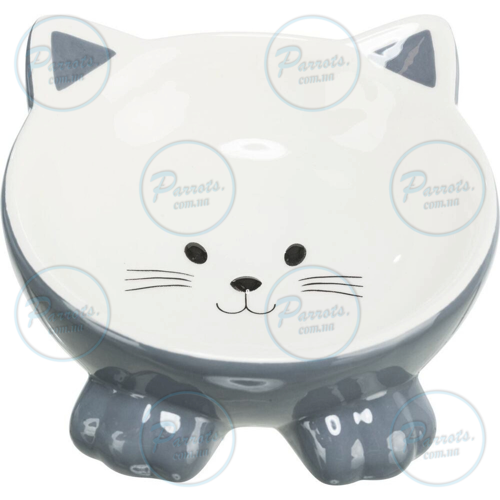 Миска Trixie Котик для котів, ергономічна, керамічна, 14 см, 150 мл
