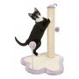 Когтеточка для котят Trixie Junior Столбик-лапа с игрушками сизаль/плюш светло-сиреневый/натуральный, 40*38*50 см