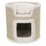 Дряпка Trixie Башня Ria для кошек, сизаль/плюш/флис, 37х37 см (светло-серый/натуральный)