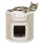 Дряпка Trixie Башня Ria для кошек, сизаль/плюш/флис, 37х37 см (светло-серый/натуральный)