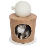 Дряпка Trixie Будинок з кулею для котів, МДФ/джут/плюш, 36х50 см (сіро-коричневий)