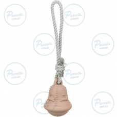 Іграшка Trixie для собак Різдвяний дзвіночок на мотузці для ласощів, бежевий, натуральний каучук, 36 см Іграшка Trixie для собак Різдвяний дзвіночок на мотузці для ласощів, бежевий, натуральний каучук, 36 см