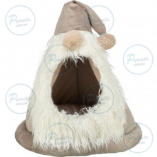 Будиночок Trixie для котів Різдвяний гном, бежевий, вельвет, 45×47 см