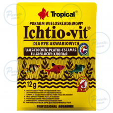 Сухий корм Tropical Ichtio-Vit для всіх акваріумних риб, 12 г (пластівці)