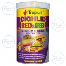 Сухой корм Tropical Cichlid Red & Green Medium Sticks для всех цихлид, 360 г (палочки)