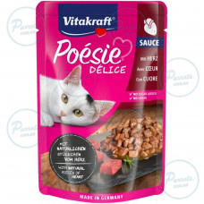 Вологий корм Vitakraft Poésie Délice для котів, серця в соусі, 85 г