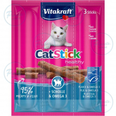 Мясные палочки Vitakraft для кошек, камбала и Омега-3, 3 шт