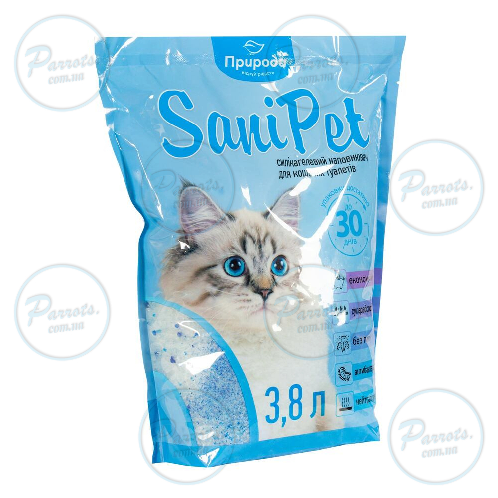 Наповнювач для котячого туалету Природа Sani Pet силікагелевий, 3,8 л