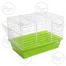 Клітка Природа Кролик міні для гризунів біла/зелена 44x27x30 см