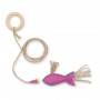 Іграшка-вудка Природа «Рибка на магніті» для котів, рожева, 9х15 см