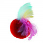 Игрушка Природа Мячик пушистый с перьями для кота, 5 см