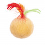 Игрушка Природа Мячик пушистый с перьями для кота, 5 см