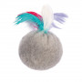 Іграшка Природа М'ячик пухнастий з пір'ям для кота, 5 см