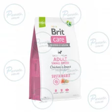 Сухий корм Brit Care Dog Sustainable Adult Small Breed для собак малих порід, з куркою та комахами, 7 кг
