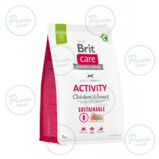 Сухий корм Brit Care Dog Sustainable Activity для собак з підвищеною активністю, з куркою та комахами, 3 кг