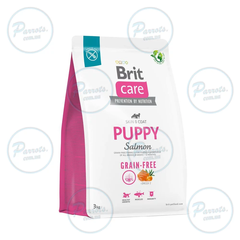 Сухой корм Brit Care Dog Grain-free Puppy для щенков, беззерновой с лососем, 3 кг