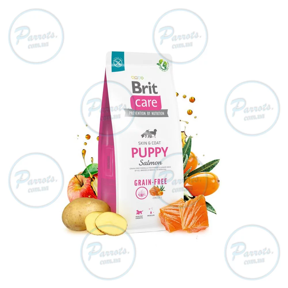 Сухой корм Brit Care Dog Grain-free Puppy для щенков, беззерновой с лососем, 3 кг