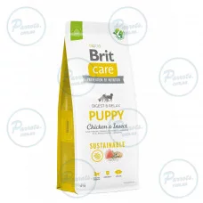 Сухий корм Brit Care Dog Sustainable Puppy для цуценят, з куркою та комахами, 12 кг