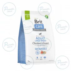 Сухий корм Brit Care Dog Sustainable Adult Large Breed для собак великих порід, з куркою та комахами, 3 кг