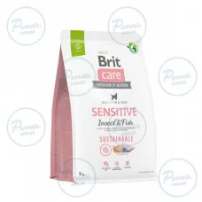Сухий корм Brit Care Dog Sustainable Sensitive для собак з чутливим травленням, з рибою та комахами, 3 кг