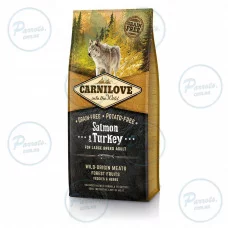 Сухой корм Carnilove Salmon & Turkey для взрослых собак больших пород, лосось и индейка, 12 кг